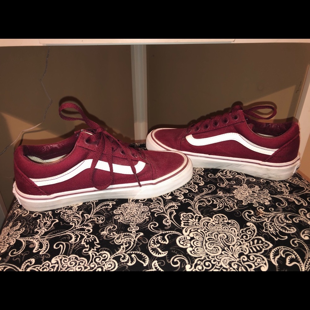 Maroon Low Top Skater Vans Womens